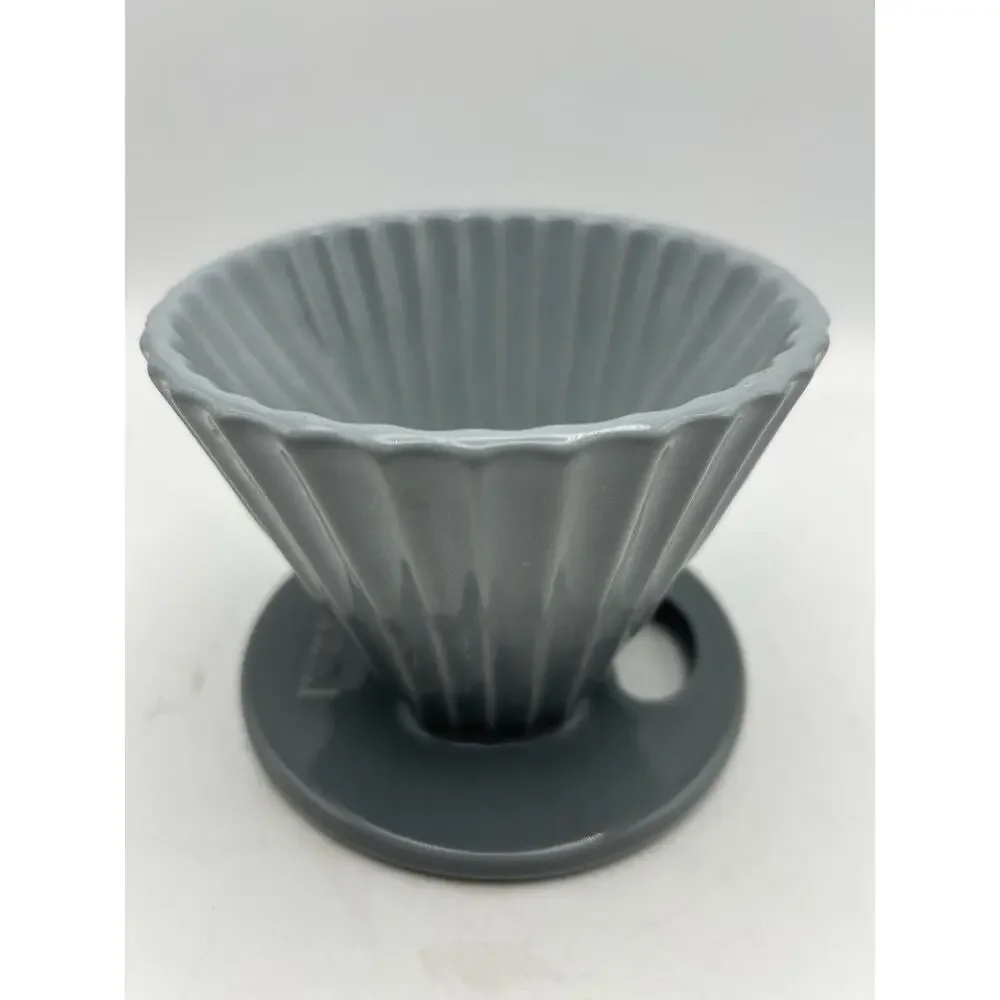 Chantal 8 oz Porcelain Pour Over Coffee Dripper Gray 92-FLT63 Fluted Cone